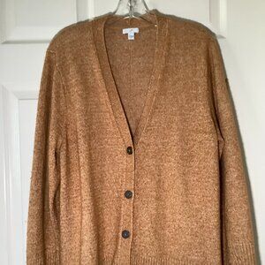 J. Jill XL Camel Cardigan Sweater Button Front Cozy Neutral Classic